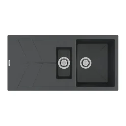 Clearwater Rio 1.5 Bowl Granite Composite Sink & Waste with Reversible Drainer - 1000 x 500mm