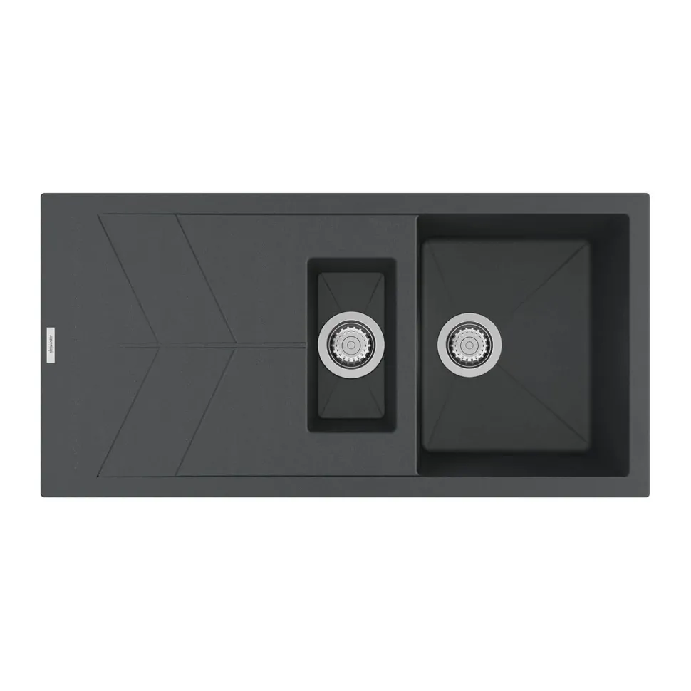 Clearwater Rio 1.5 Bowl Granite Composite Sink & Waste with Reversible Drainer - 1000 x 500mm