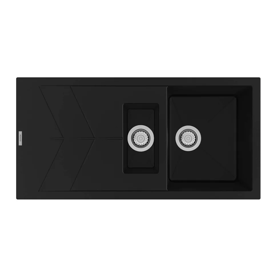 Clearwater Rio 1.5 Bowl Granite Composite Sink & Waste with Reversible Drainer - 1000 x 500mm