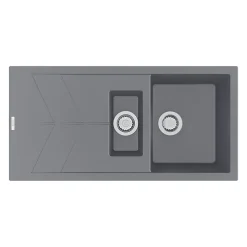 Clearwater Rio 1.5 Bowl Granite Composite Sink & Waste with Reversible Drainer - 1000 x 500mm