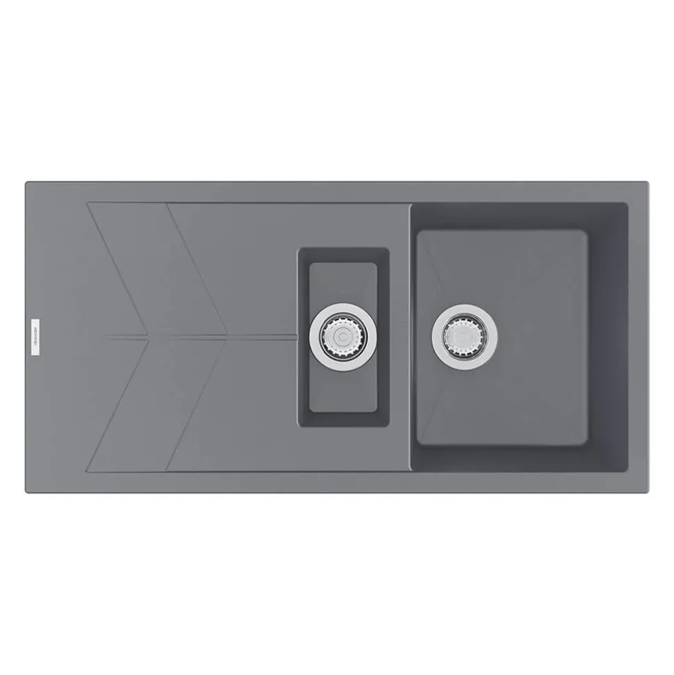 Clearwater Rio 1.5 Bowl Granite Composite Sink & Waste with Reversible Drainer - 1000 x 500mm