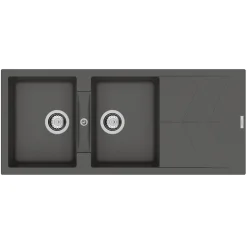 Clearwater Rio 2 Bowl Granite Composite Inset Kitchen Sink - 1160 x 500mm