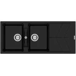 Clearwater Rio 2 Bowl Granite Composite Inset Kitchen Sink - 1160 x 500mm