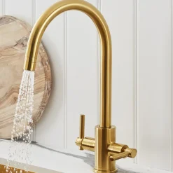 Clearwater Rococo WRAS Approved Twin Lever Mono Kitchen Mixer with Swivel Spout