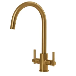 Clearwater Rococo WRAS Approved Twin Lever Mono Kitchen Mixer with Swivel Spout