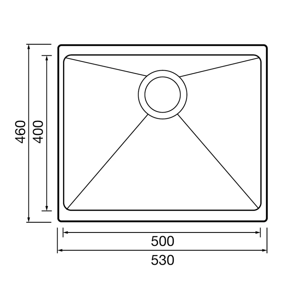Clearwater Siena 1 Bowl Granite Composite Inset or Undermount Kitchen Sink & Waste - 530 x 460mm