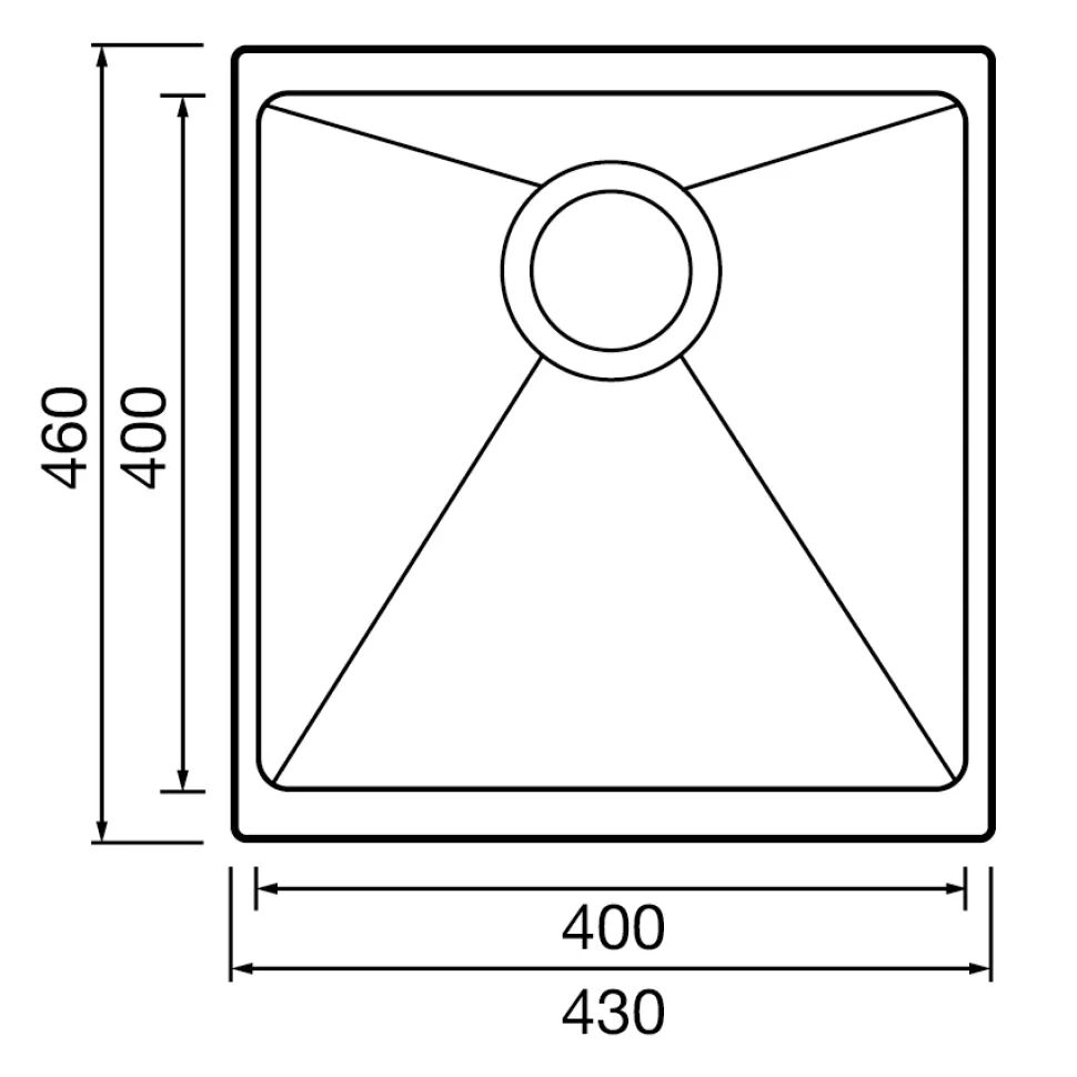 Clearwater Siena 1 Bowl Granite Composite Inset or Undermount Kitchen Sink & Waste - 430 x 460mm