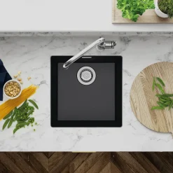 Clearwater Siena 1 Bowl Granite Composite Inset or Undermount Kitchen Sink & Waste - 430 x 460mm