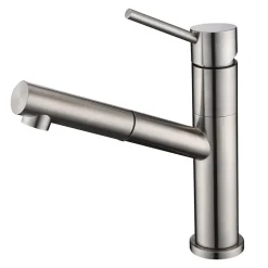 Clearwater Sirius Top Lever Mono Kitchen Mixer with Swivel Spout and Pull Out Aerator - Stainless Steel