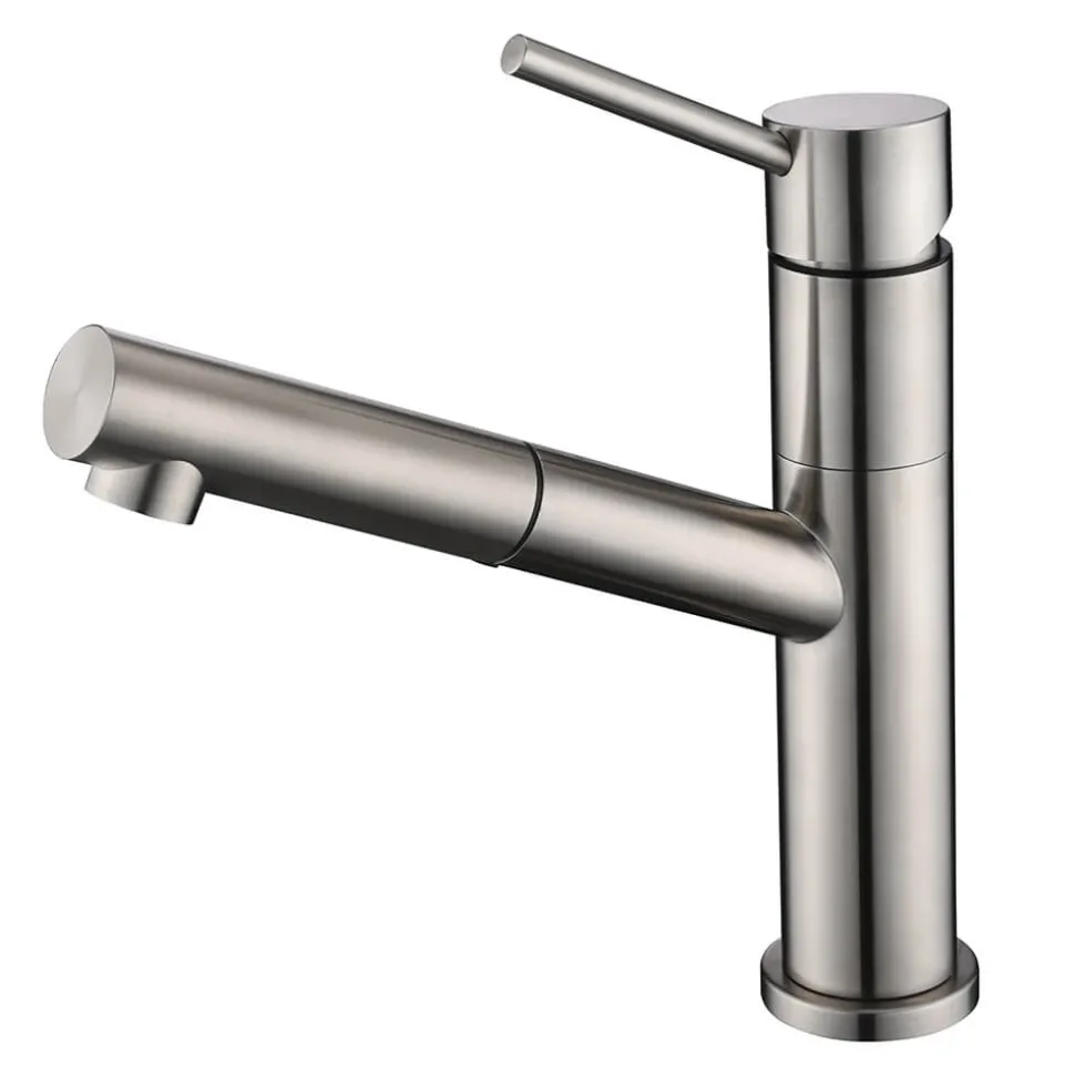 Clearwater Sirius Top Lever Mono Kitchen Mixer with Swivel Spout and Pull Out Aerator - Stainless Steel