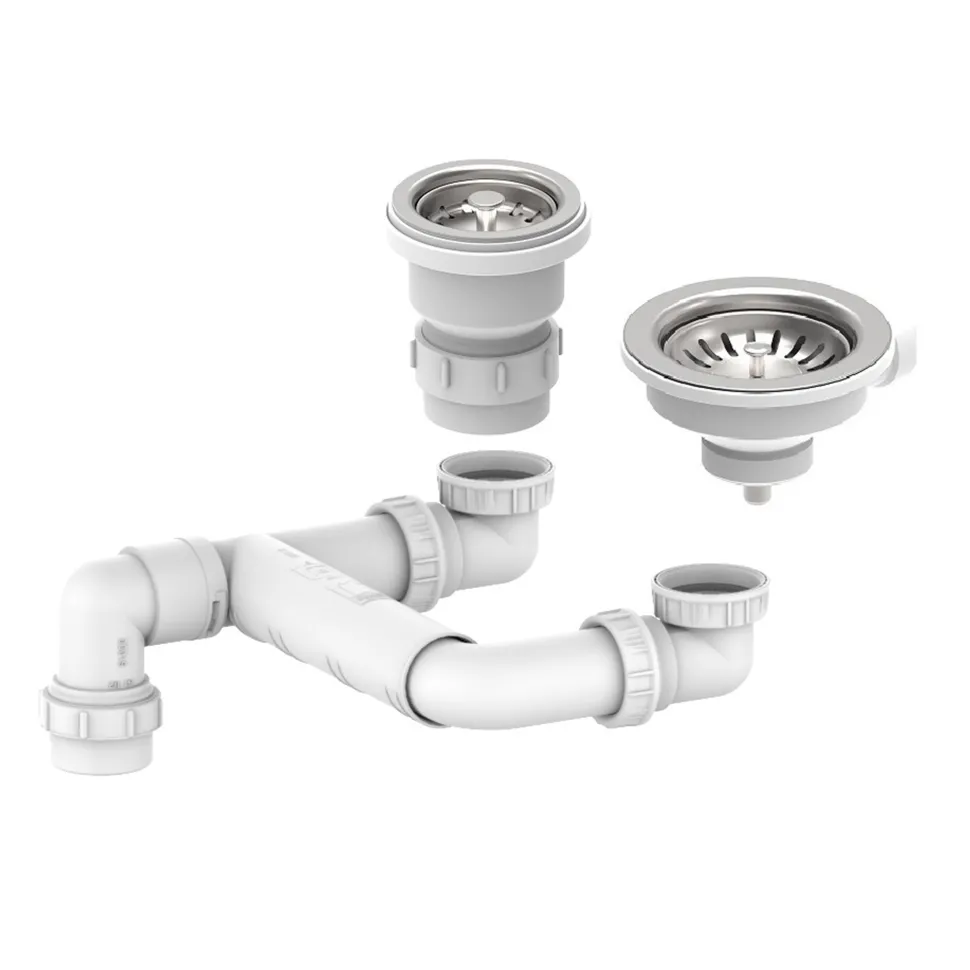 Clearwater Sonnet 90mm & 60mm Basket Strainer Waste Kit For 1.5 Bowl Kitchen Sinks