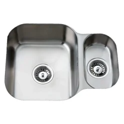 Clearwater Tango 1.5 Bowl Brushed Stainless Steel Undermount Sink & Waste - 580 x 450mm