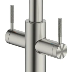 Clearwater Topaz Twin Lever Mono Pull Out Spray Kitchen Mixer with Knurled Handles