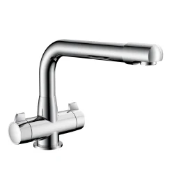 Clearwater Ultra Twin Lever Mono Sink Mixer with Swivel Spout