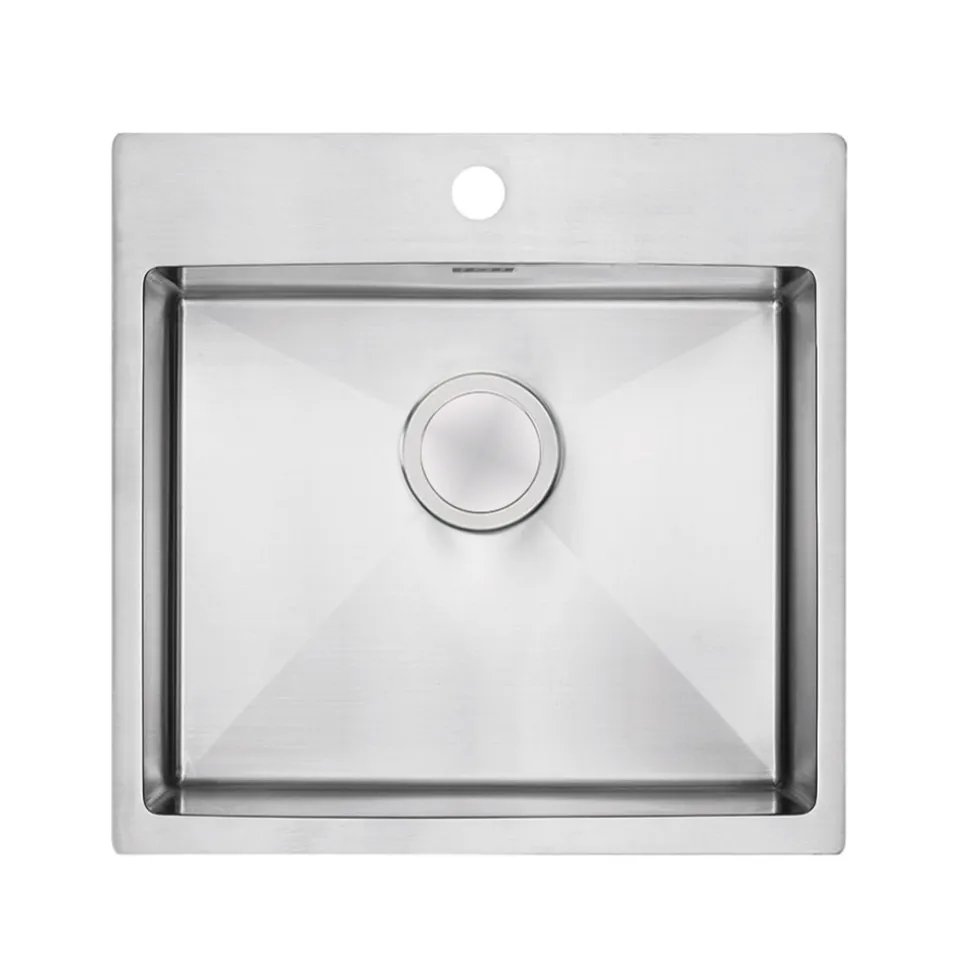 Clearwater Urban 1 Bowl Brushed Stainless Steel Kitchen Sink & Waste Kit - 540 x 510mm