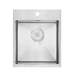 Clearwater Urban 1 Bowl Brushed Stainless Steel Kitchen Sink & Waste Kit - 440 x 510mm