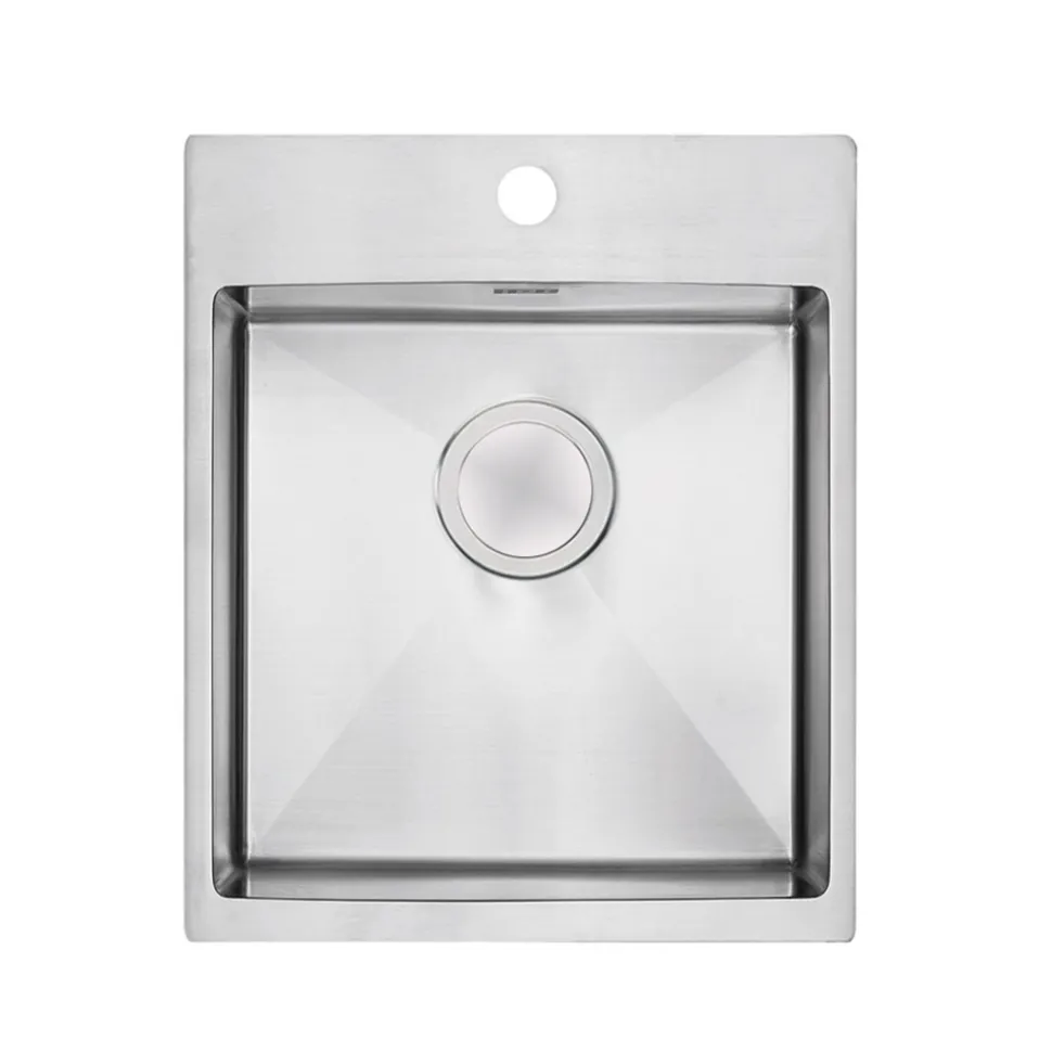 Clearwater Urban 1 Bowl Brushed Stainless Steel Kitchen Sink & Waste Kit - 440 x 510mm