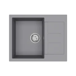 Clearwater Vesta 1 Bowl Granite Composite Kitchen Sink with Reversible Drainer - 620 x 500mm