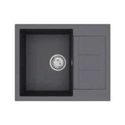 Clearwater Vesta 1 Bowl Granite Composite Kitchen Sink with Reversible Drainer - 620 x 500mm