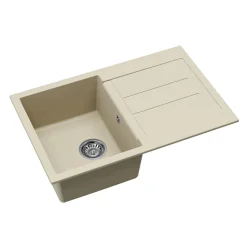 Clearwater Vesta 1 Bowl Granite Composite Kitchen Sink with Reversible Drainer - 780 x 500mm