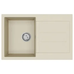 Clearwater Vesta 1 Bowl Granite Composite Kitchen Sink with Reversible Drainer - 780 x 500mm