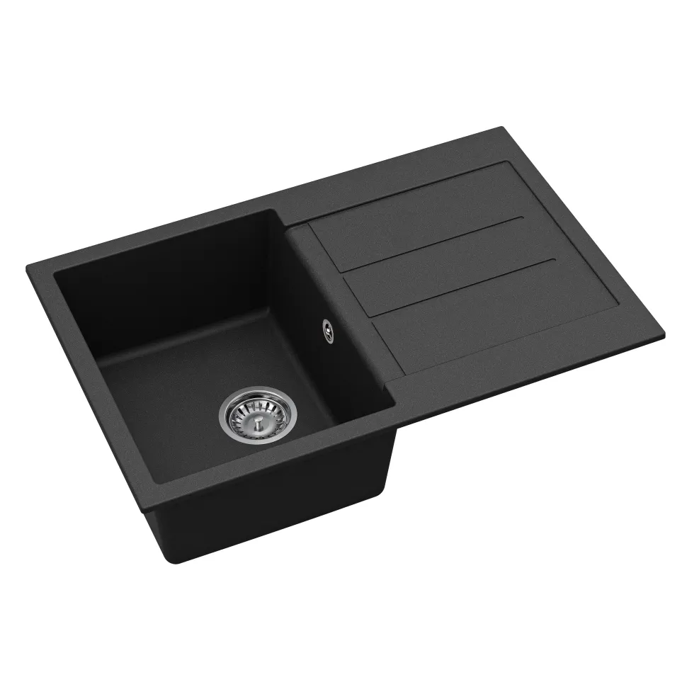 Clearwater Vesta 1 Bowl Granite Composite Kitchen Sink with Reversible Drainer - 780 x 500mm