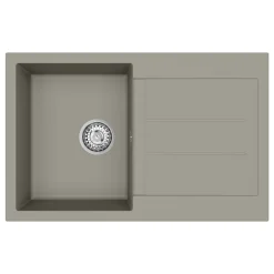 Clearwater Vesta 1 Bowl Granite Composite Kitchen Sink with Reversible Drainer - 780 x 500mm