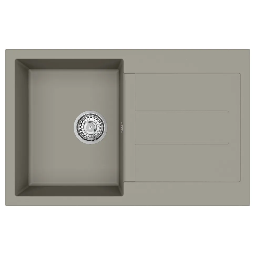 Clearwater Vesta 1 Bowl Granite Composite Kitchen Sink with Reversible Drainer - 780 x 500mm