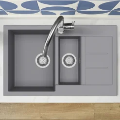 Clearwater Vesta 1.5 Bowl Kitchen Sink with Reversible Drainer - 800 x 500mm