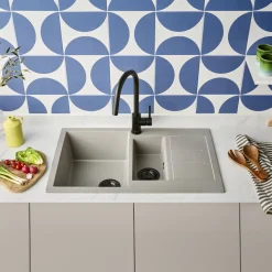Clearwater Vesta 1.5 Bowl Kitchen Sink with Reversible Drainer - 800 x 500mm