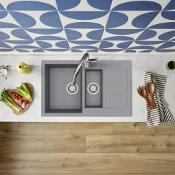 Clearwater Vesta 1.5 Bowl Kitchen Sink with Reversible Drainer - 800 x 500mm