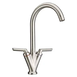 Clearwater Vitro Twin Lever Mono Sink Mixer with Swivel Spout