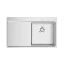 Clearwater Xeron 86 Single Bowl Brushed Stainless Steel Sink & Waste - 860 x 520mm