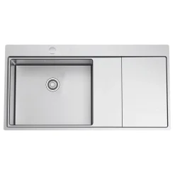 Clearwater Xeron 105 Single Bowl Brushed Stainless Steel Sink & Waste - 1000 x 520mm