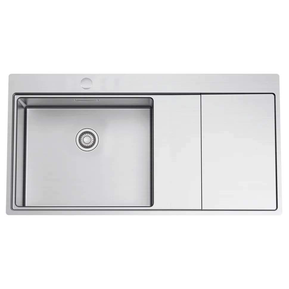 Clearwater Xeron 105 Single Bowl Brushed Stainless Steel Sink & Waste - 1000 x 520mm