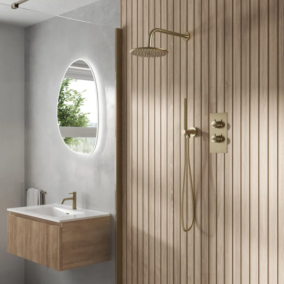 Core Concealed Thermostatic Valve, Fixed Head & Shower Handset Kit