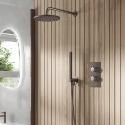 Core Concealed Thermostatic Valve, Fixed Head & Shower Handset Kit