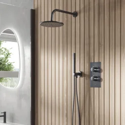 Core Concealed Thermostatic Valve, Fixed Head & Shower Handset Kit
