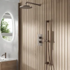 Core Concealed Thermostatic Valve, Fixed Head & Shower Rail Kit