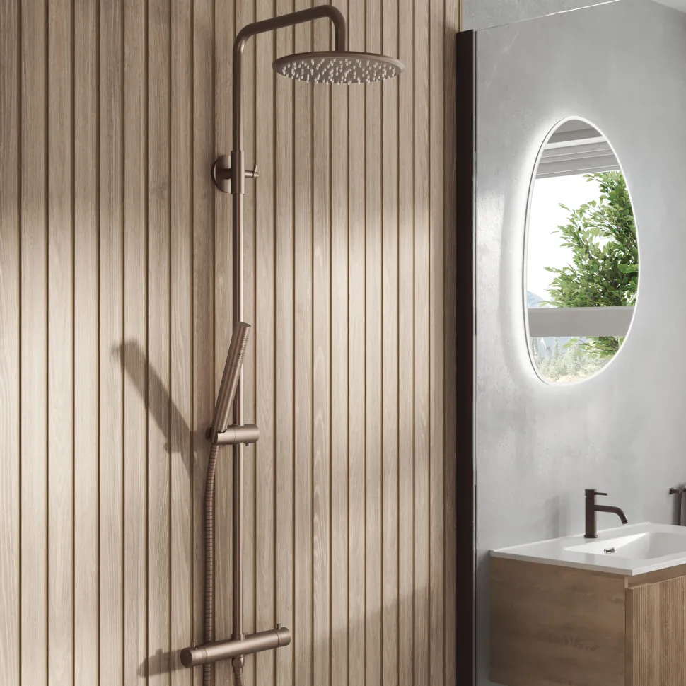 Core Exposed Thermostatic Rigid Riser Shower Kit