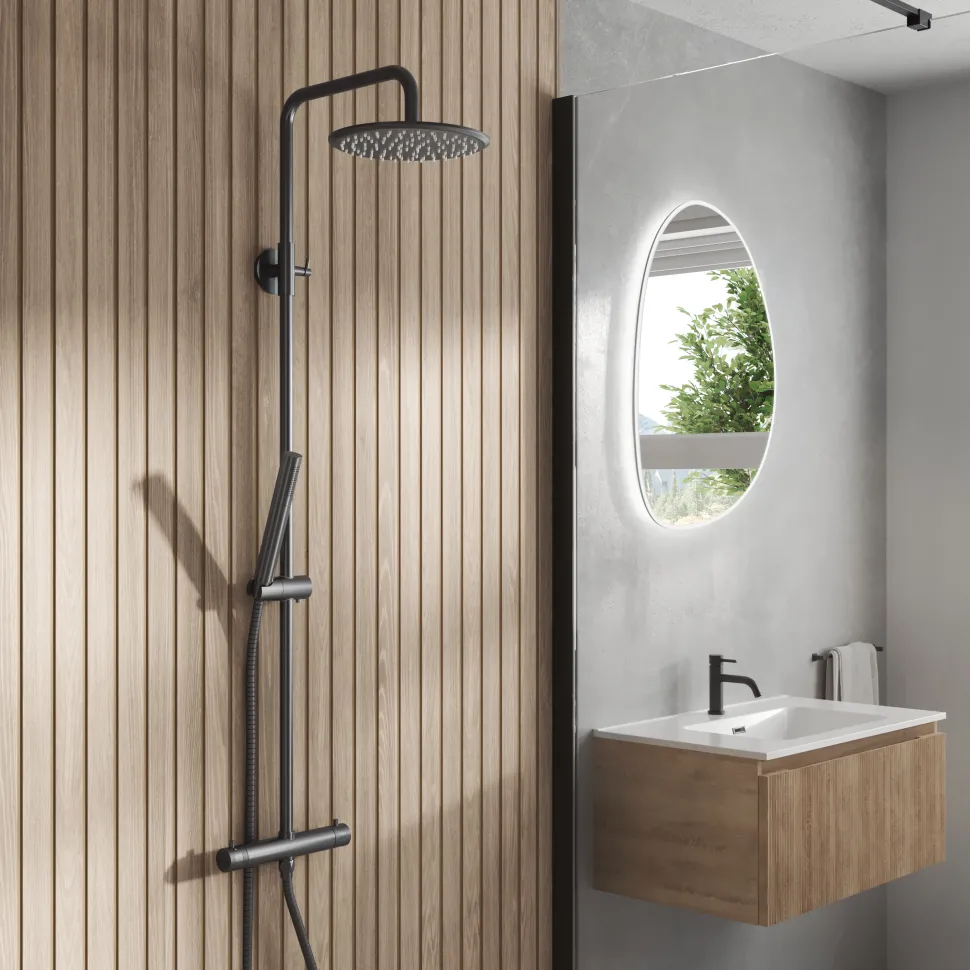 Core Exposed Thermostatic Rigid Riser Shower Kit