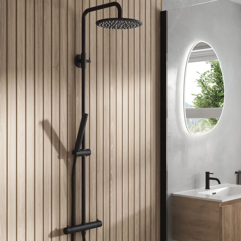 Core Exposed Thermostatic Rigid Riser Shower Kit