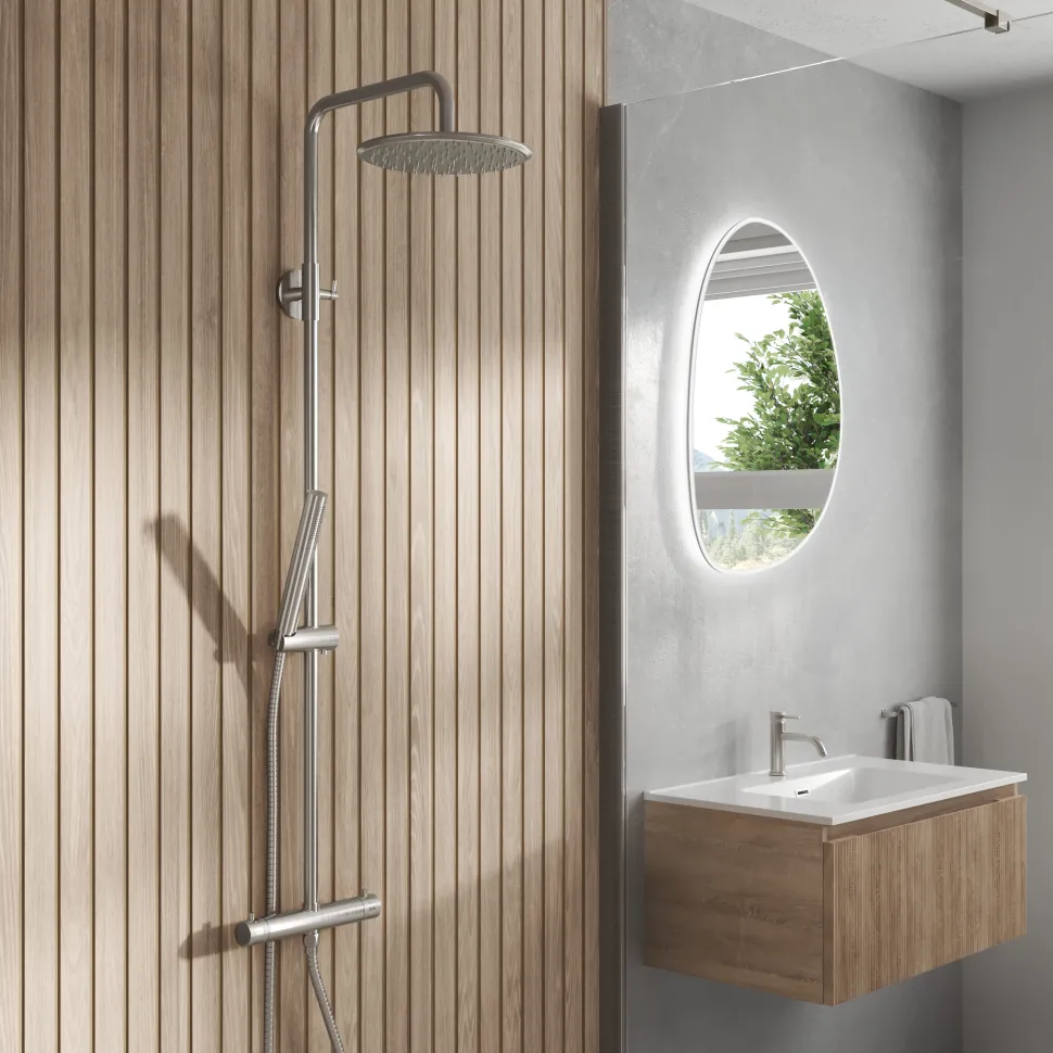 Core Exposed Thermostatic Rigid Riser Shower Kit