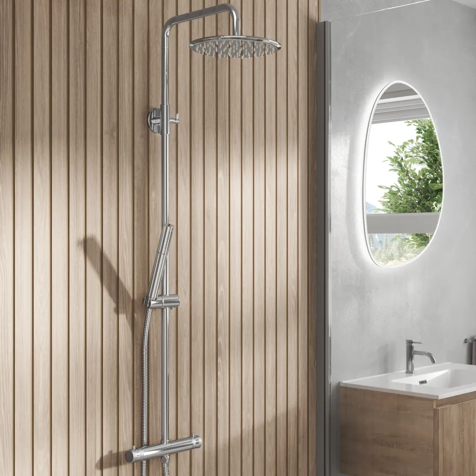 Core Exposed Thermostatic Rigid Riser Shower Kit