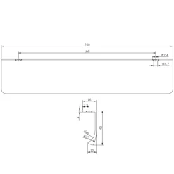 Core Flat Furniture Handle - 160mm Centres