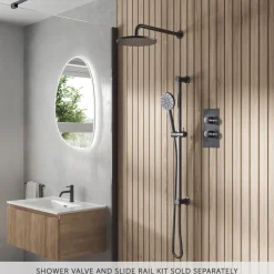 Core Fluted Round Fixed Shower Head with Arm