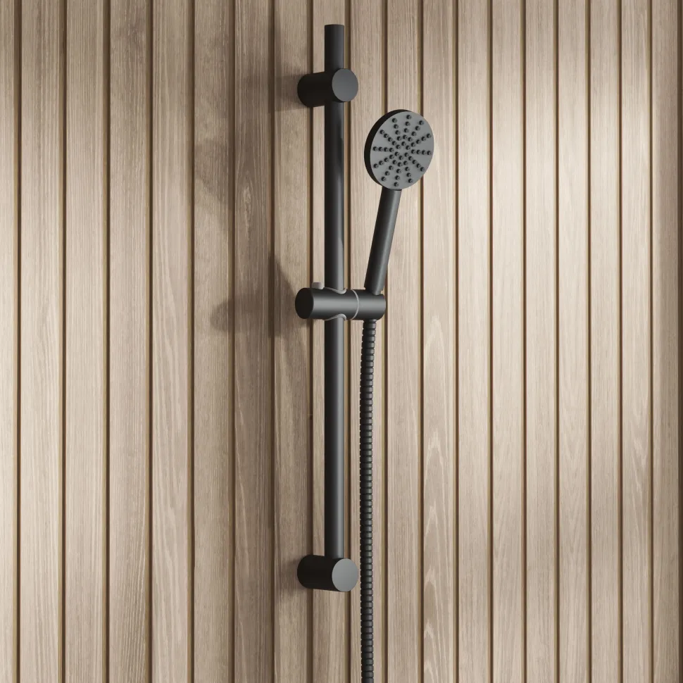 Core Fluted Slide Rail Shower Kit, Shower Handset & Hose