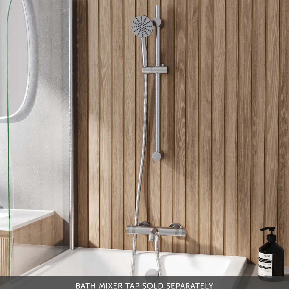 Core Fluted Slide Rail Shower Kit, Shower Handset & Hose