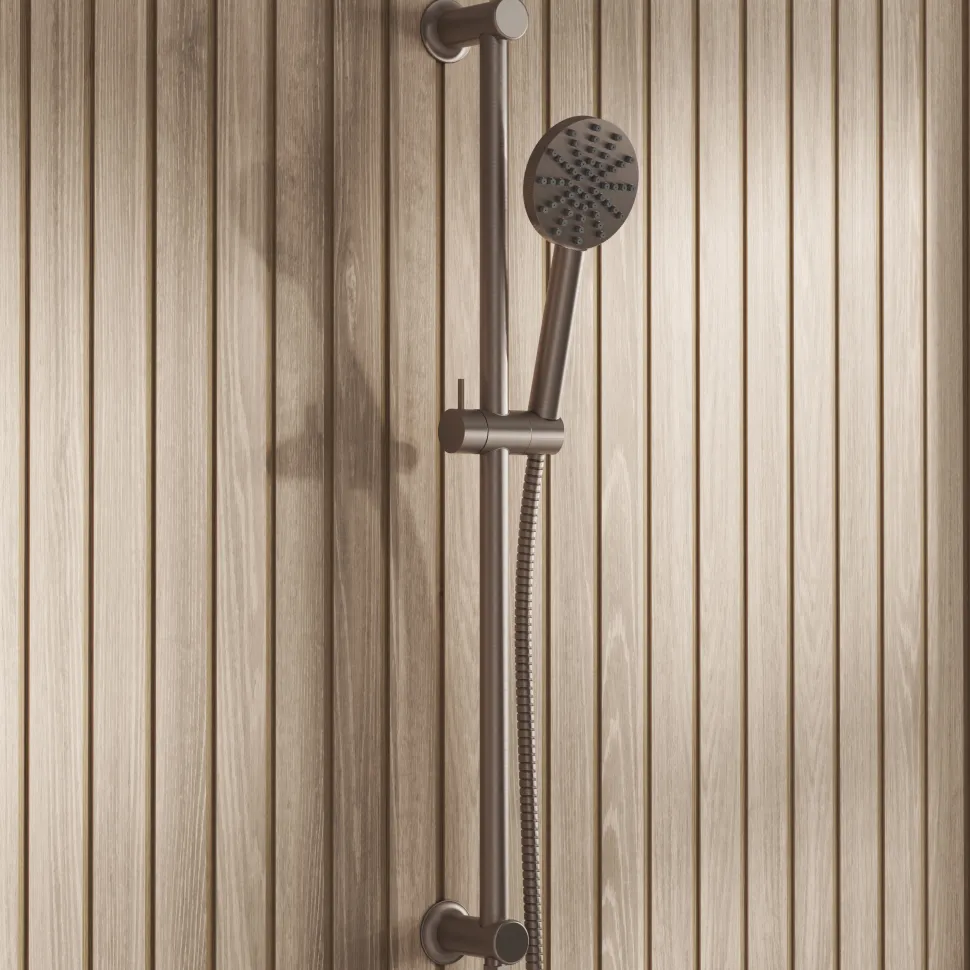 Core Fluted Slide Rail Shower Kit, Shower Handset & Hose with Integrated Elbow
