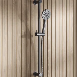 Core Fluted Slide Rail Shower Kit, Shower Handset & Hose with Integrated Elbow